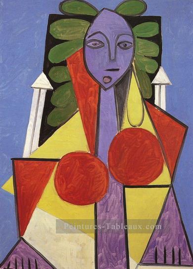 Femme dans un fauteuil Françoise Gilot 1946 Cubism Peintures à l'huile